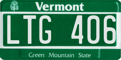 VT license plate LTG406