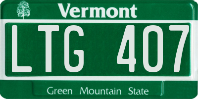 VT license plate LTG407