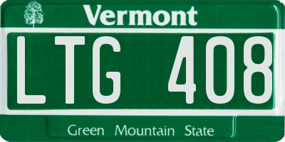 VT license plate LTG408