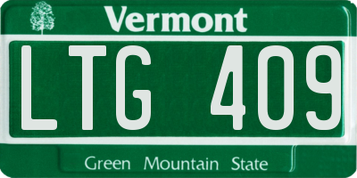 VT license plate LTG409