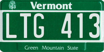 VT license plate LTG413