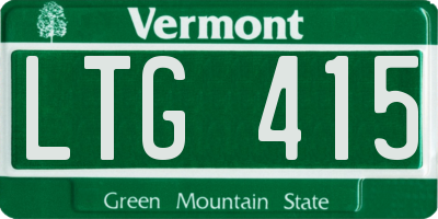 VT license plate LTG415
