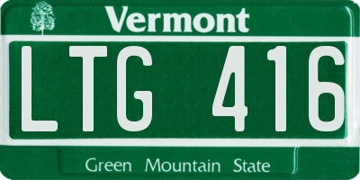 VT license plate LTG416
