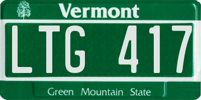 VT license plate LTG417