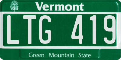 VT license plate LTG419