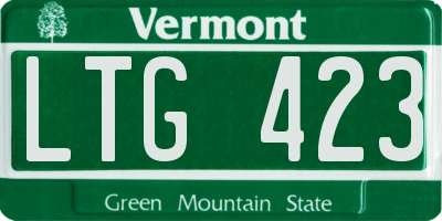 VT license plate LTG423
