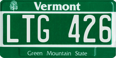VT license plate LTG426