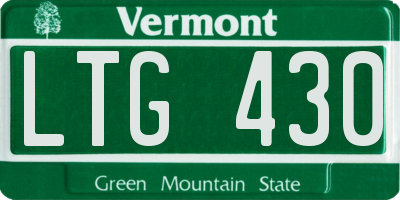 VT license plate LTG430