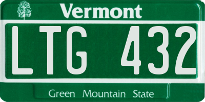 VT license plate LTG432