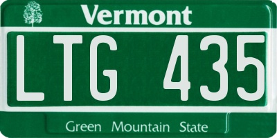 VT license plate LTG435