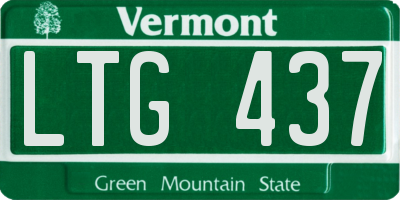 VT license plate LTG437