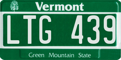 VT license plate LTG439