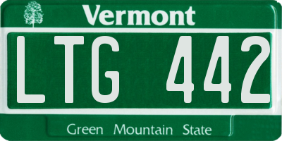 VT license plate LTG442