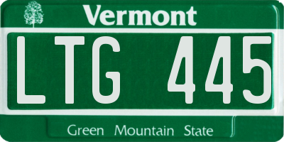 VT license plate LTG445