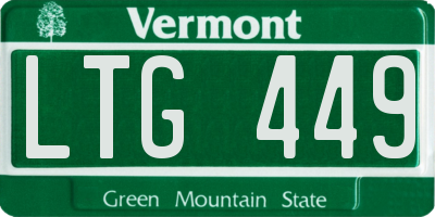 VT license plate LTG449