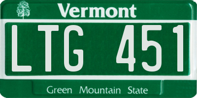 VT license plate LTG451