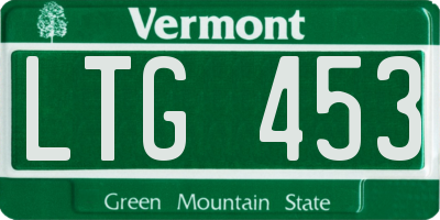 VT license plate LTG453