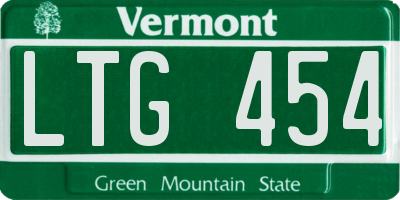 VT license plate LTG454
