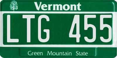 VT license plate LTG455