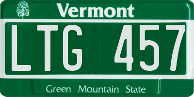 VT license plate LTG457