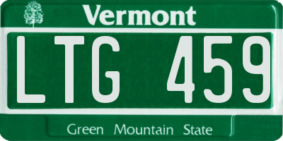 VT license plate LTG459