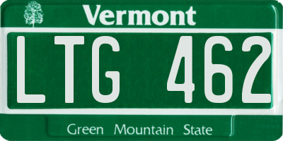 VT license plate LTG462