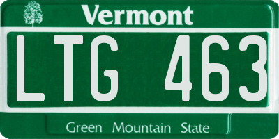 VT license plate LTG463