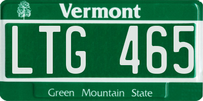 VT license plate LTG465