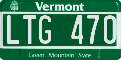 VT license plate LTG470