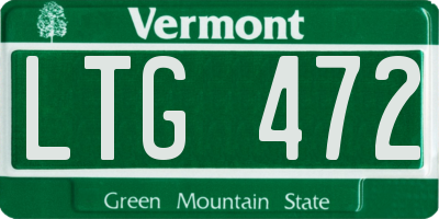 VT license plate LTG472
