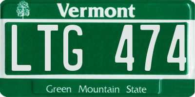 VT license plate LTG474