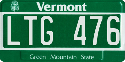 VT license plate LTG476