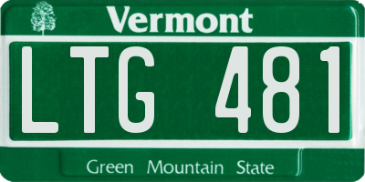 VT license plate LTG481