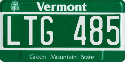 VT license plate LTG485