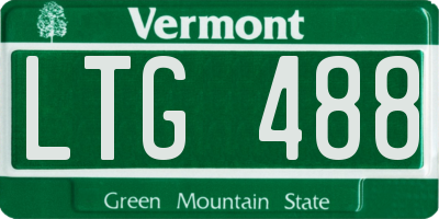 VT license plate LTG488