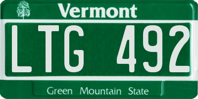 VT license plate LTG492