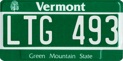 VT license plate LTG493