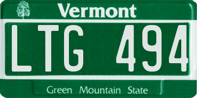 VT license plate LTG494