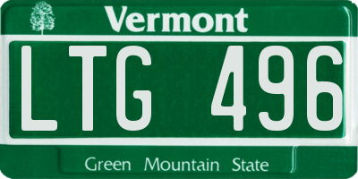 VT license plate LTG496
