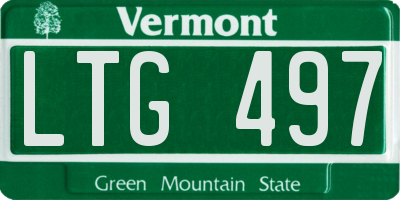 VT license plate LTG497