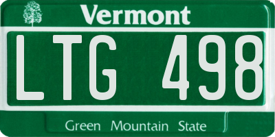 VT license plate LTG498