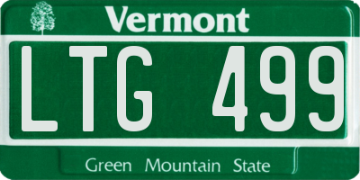 VT license plate LTG499