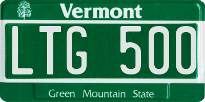 VT license plate LTG500