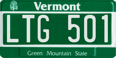 VT license plate LTG501