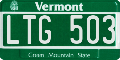 VT license plate LTG503