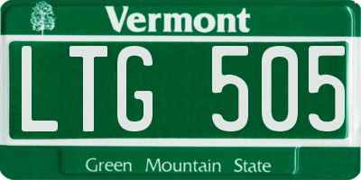 VT license plate LTG505