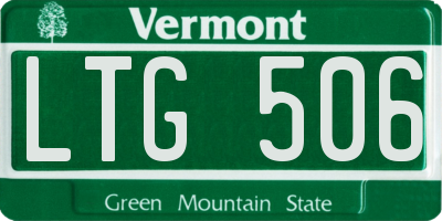 VT license plate LTG506