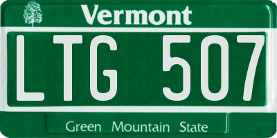 VT license plate LTG507