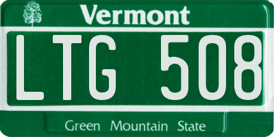 VT license plate LTG508