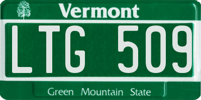 VT license plate LTG509